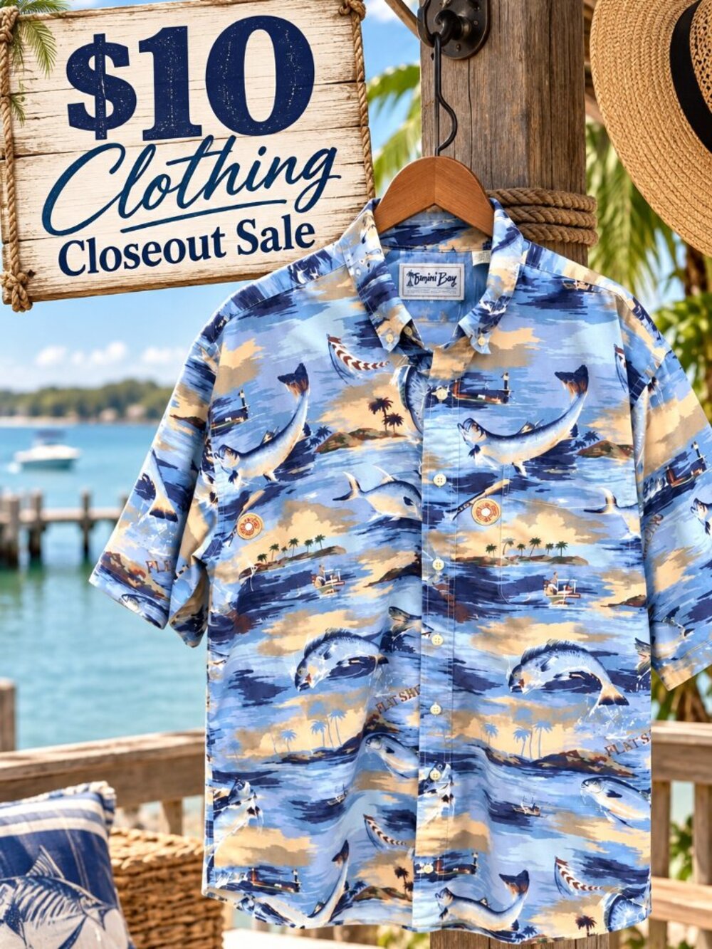 Bimini Bay Men’s Fishing Tropical Shirt
